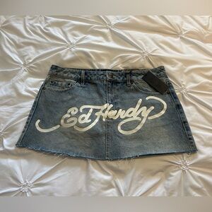 Ed Hardy denim mini skirt